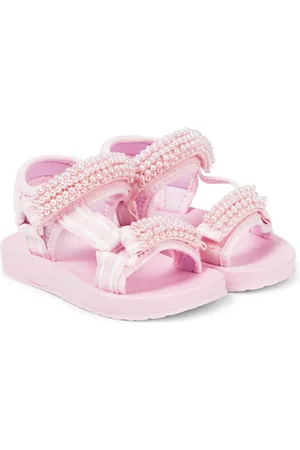 MONNALISA Tecno faux pearl-embellished sandals