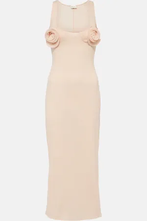 MAGDA BUTRYM Floral-applique jersey midi dress