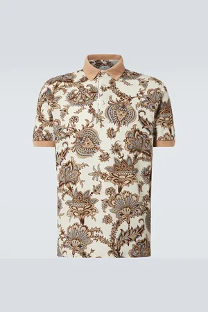 Etro Printed cotton pique polo shirt