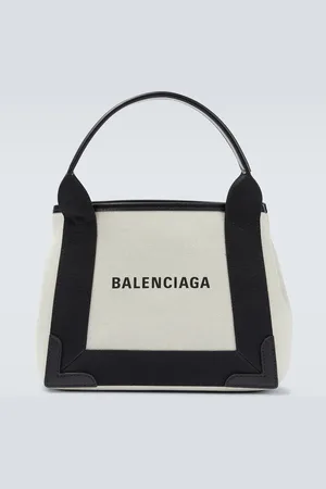 Balenciaga Cabas leather-trimmed canvas tote bag