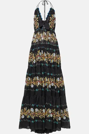 Etro Floral tiered cotton gown
