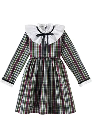 La Coqueta Flora Tartan cotton dress