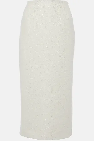 Alessandra Rich Sequined tweed midi skirt