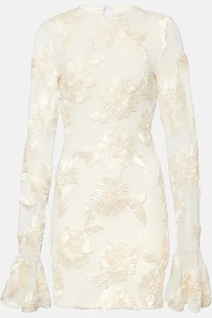 ROTATE Bridal Rosita floral-applique mesh minidress
