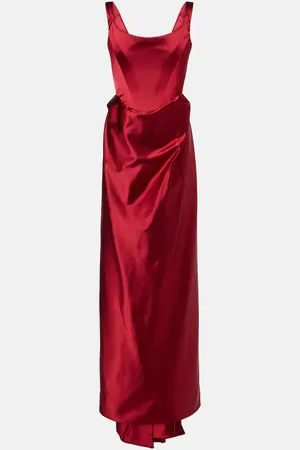 Vivienne Westwood Camille draped crepe satin bustier gown