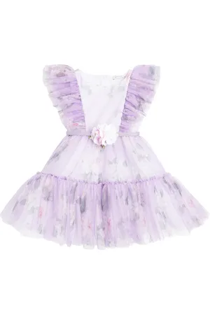 MONNALISA Floral tulle dress