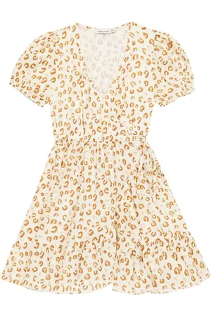 The New Society Leopard-print cotton wrap dress
