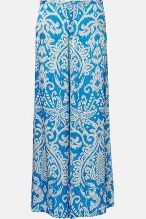 POUPETTE ST BARTH Clea high-rise printed wide-leg pants