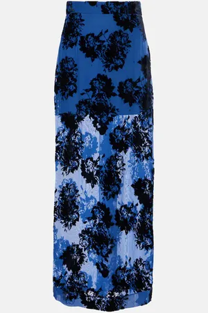 Nina Ricci Devore velvet maxi skirt