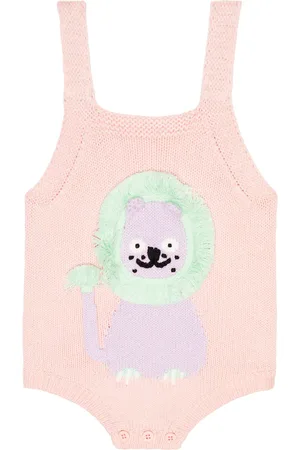 Stella McCartney Baby applique cotton and wool bodysuit