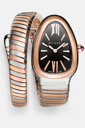 Bvlgari Serpenti Tubogas 18kt rose and stainless steel watch