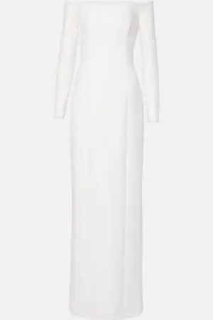 Safiyaa Bridal off-shoulder crepe gown