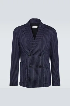 DRIES VAN NOTEN Pinstripe double-breasted blazer