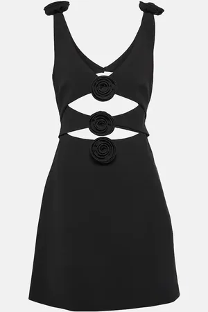 MAGDA BUTRYM Floral-applique cutout wool-blend minidress