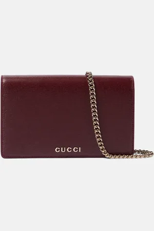 Gucci Script leather wallet on chain
