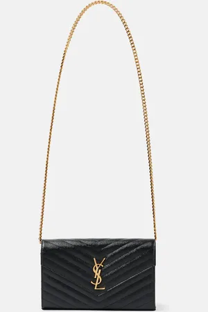 Saint Laurent Cassandre matelasse leather wallet on chain