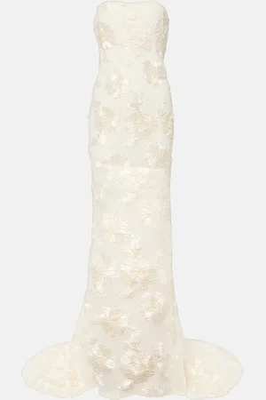 ROTATE Bridal Alberty floral-applique mesh gown