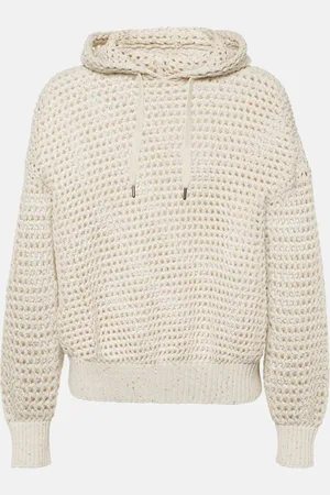 Brunello Cucinelli Open-knit cotton-blend hoodie