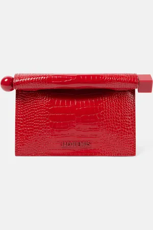 Jacquemus Rond Carre Small croc-effect leather clutch