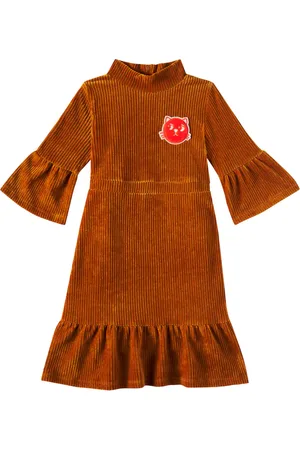 Mini Rodini Cats cotton-blend corduroy dress