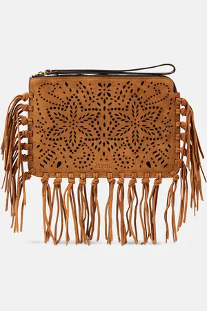 Isabel Marant Fringed suede clutch