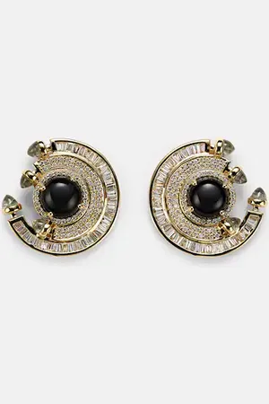 Ananya Chakra 18kt earrings with onyx and diamonds