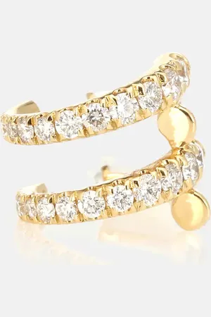 Melissa Kaye Lola 18kt ear cuff with diamonds