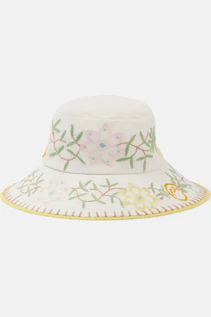 ALÉMAIS Olivia embroidered linen bucket hat
