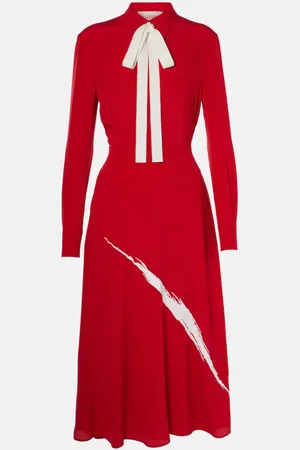VALENTINO Crepe de chine midi dress