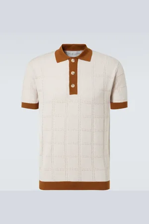 King & Tuckfield Checked wool polo shirt