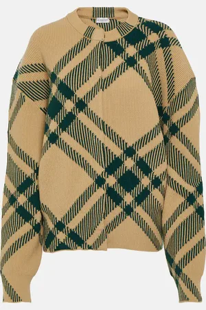 Burberry Check wool-blend cardigan