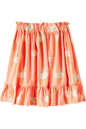 Jelly Mallow Duck printed ruffled cotton jersey skirt