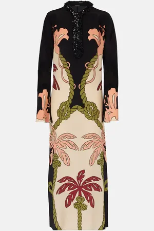JOHANNA ORTIZ Sequined printed silk tunic