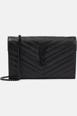 Saint Laurent Cassandre matelasse leather wallet on chain
