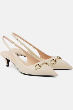 Gucci Horsebit GG 45 leather slingback pumps