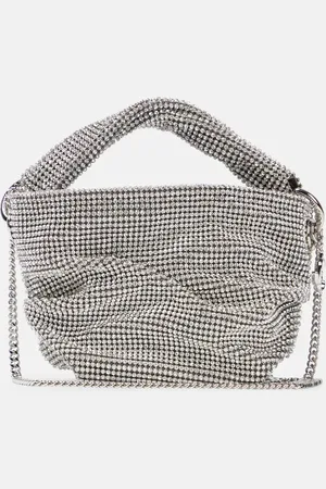 Jimmy Choo Bonny crystal mesh and satin tote