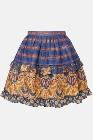 VALENTINO Voyage Imaginaire tiered linen miniskirt
