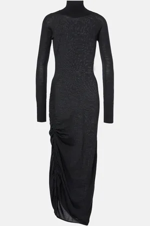 Alaïa Draped wool turtleneck dress