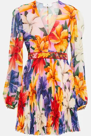 Etro Floral pleated minidress