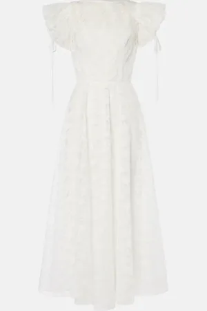 RODARTE Floral silk lace midi dress