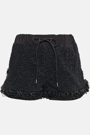 SACAI Drawstring tweed shorts