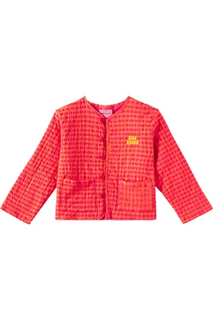 Bobo Choses Vichy padded cotton-blend jacket