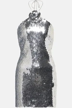 MAGDA BUTRYM Sequined floral-applique minidress