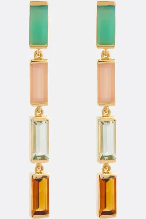 Aliita Deco Maxi embellished 9kt gold drop earrings