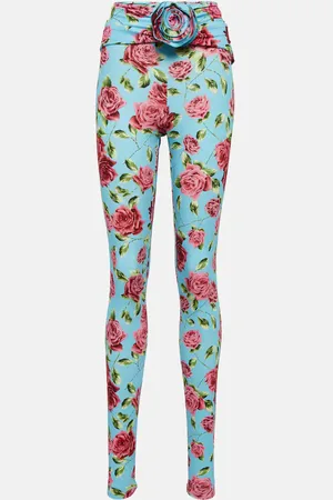 MAGDA BUTRYM Floral-applique printed leggings