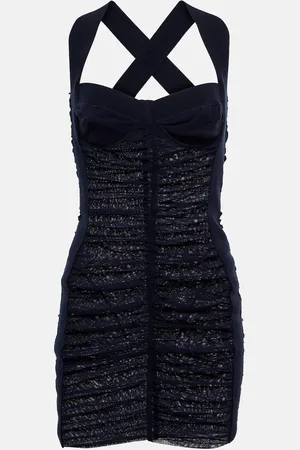 Jean Paul Gaultier Ruched mesh bustier minidress