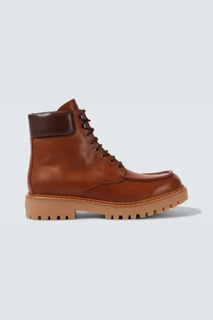 Prada Leather lace-up boots