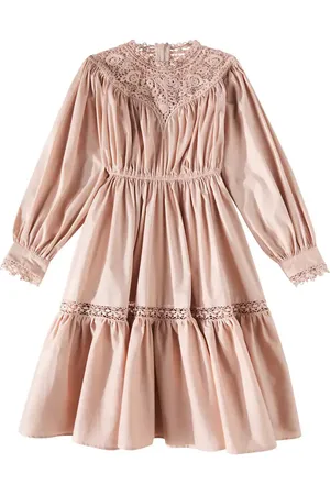 Petite Amalie Applique cotton poplin dress