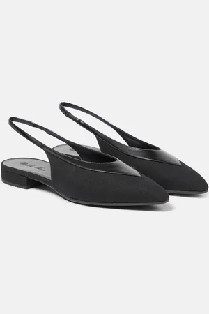 Loro Piana Rebecca leather-trimmed slingback flats