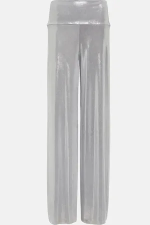Norma Kamali Elephant lame wide-leg pants